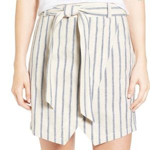 Madewell Sz10 Portside Stripe Linen & Cotton Skirt